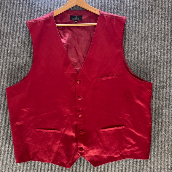 Vittorino Vest Mens 3X Red Dress Formal Wedding Party‎ Tuxedo Prom Satin Classic - Picture 1 of 6